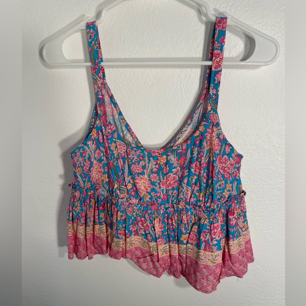 PLENTY BY TRACY REESE MEADOW PEPLUM TANK, Size S EUC